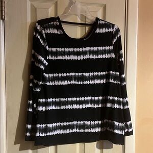 Black and White Striped Women's Top